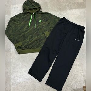 Mens NIKE Camo Hoodie Sweatshirt & Athletic Pants, sz Large